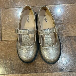Cat & Jack Sparkly Gold Mary Janes